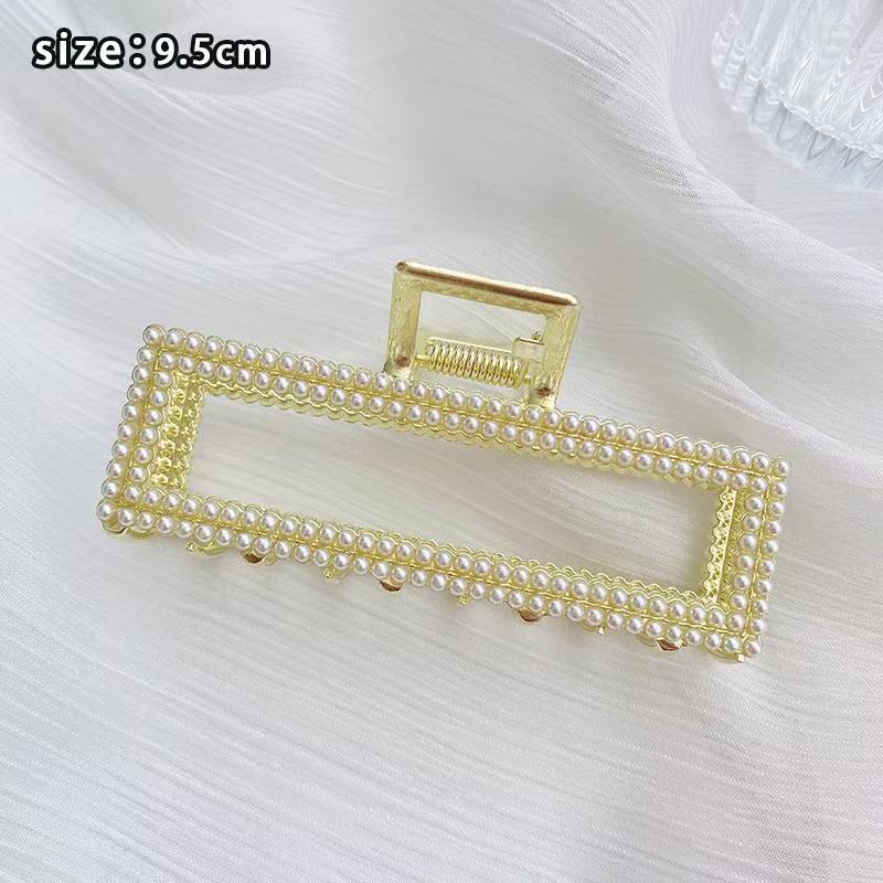 抓夹女后脑勺发夹网红2025年款式发夹子头饰夏季鲨鱼夹珍珠发卡抓夹详情图4