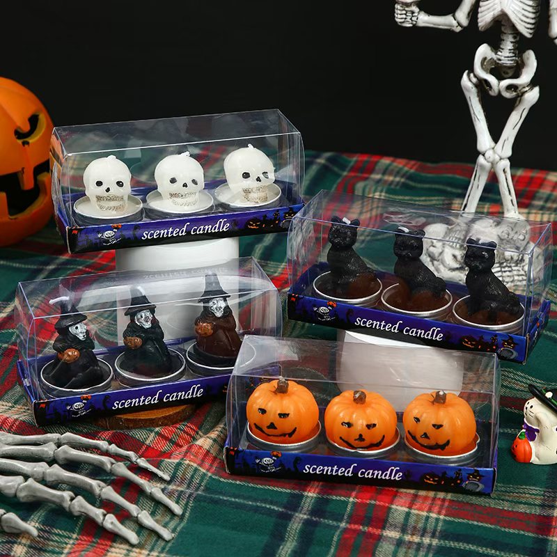 The Halloween candles on ins are born in the darkness. Flames write the outline. The smiling face of the pumpkin hides the soul. When it goes out, tears fall. When the capacitor goes out, it turns into a song. Pumpkin candles, ghost candles, bat candles, skull candles Application Scenario