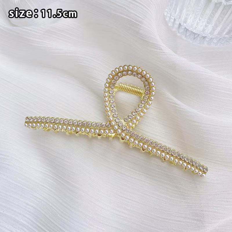 抓夹女后脑勺发夹网红2025年款式发夹子头饰夏季鲨鱼夹珍珠发卡抓夹详情图3