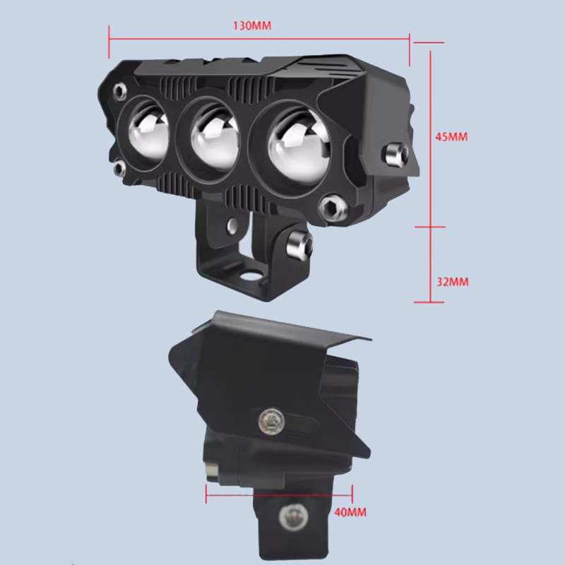 Motorcycle three-eye four-eye spotlights highlight strong laser light battery electric vehicle auxiliary lights General led lights Item Picture