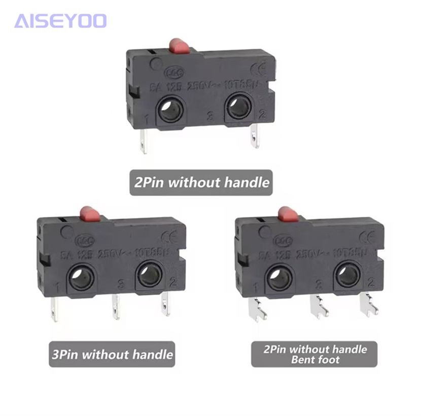 KW12 small micro switch, two-pin and three-pin, handle, pulley, handless travel limit switch 5A, 125V, 250V Specification image
