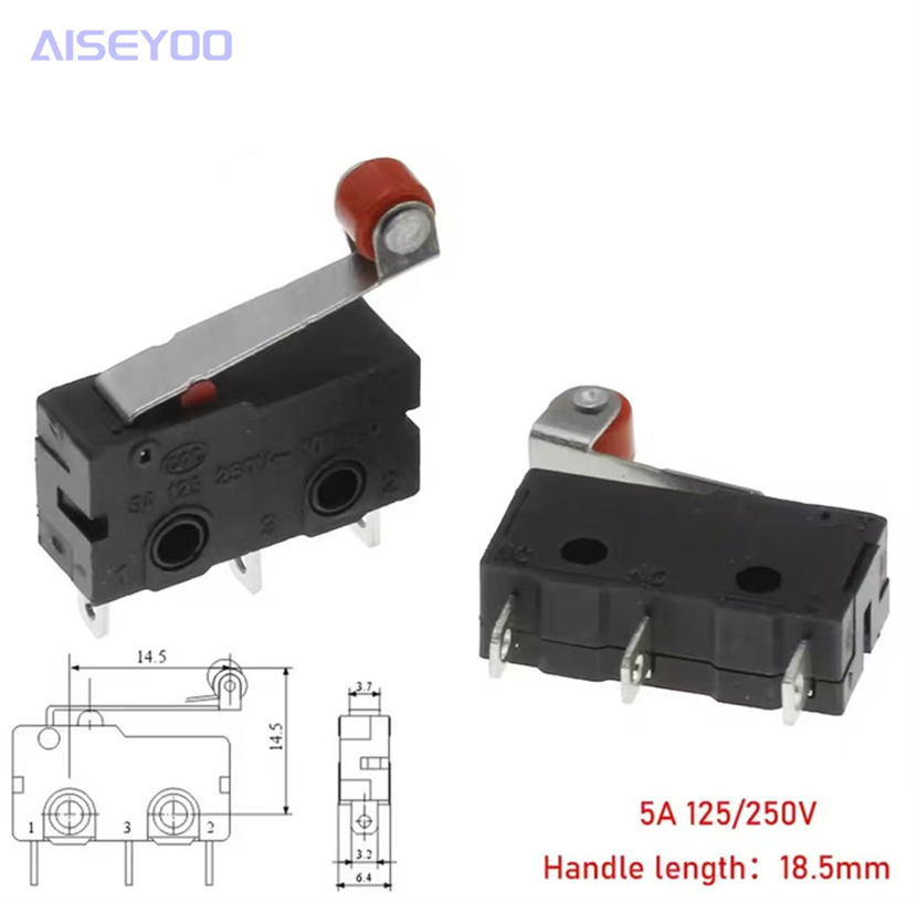KW12 small micro switch, two-pin and three-pin, handle, pulley, handless travel limit switch 5A, 125V, 250V pic 13