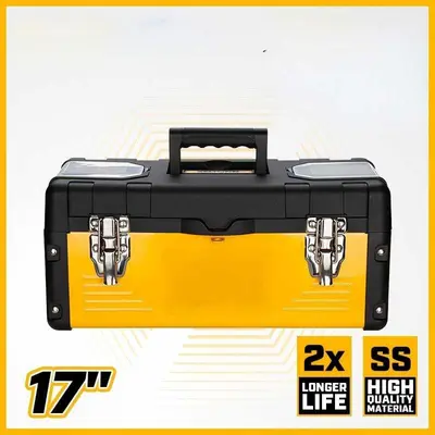 17"Multifunctional Hardware Tool Stainless Steel Storage Box thumbnail
