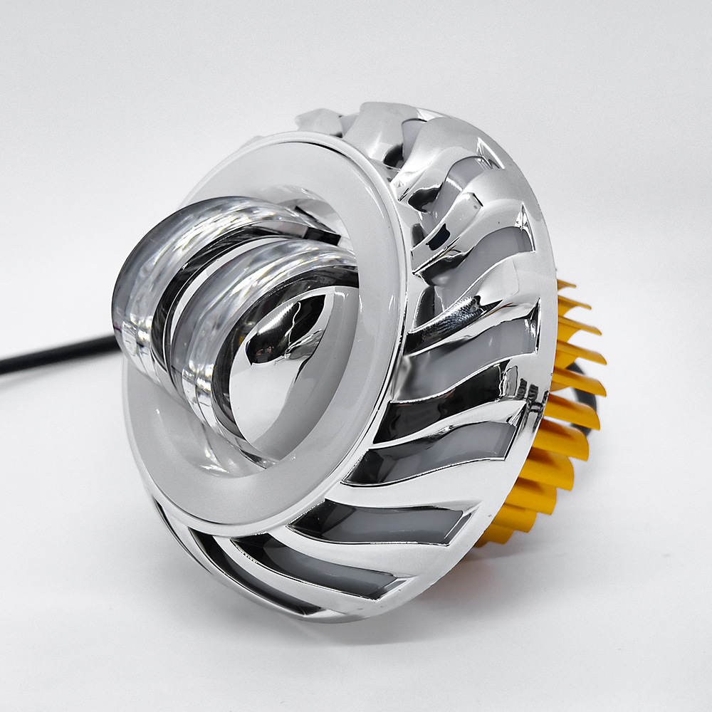 Motorcycle electric vehicle general LED angel eyes demon eye light super bright yellow and white flash headlights built-in spotlights Item Picture
