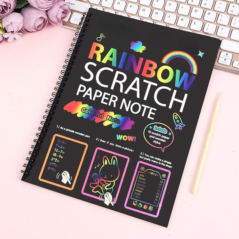 DIY scratch books for foreign trade factories, animal-shaped, colorful scratch paper, children's drawing, wholesale scratch books Application Scenario