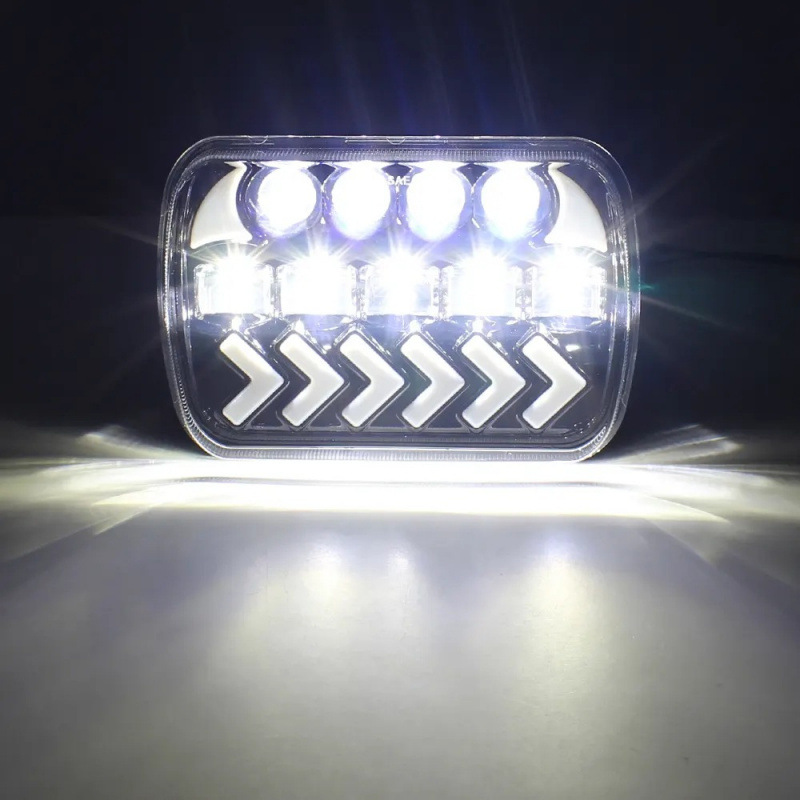 7-inch square headlight off-road vehicle motorcycle headlight logo indicator light left and right arrow LED motorcycle headlight Application Scenario