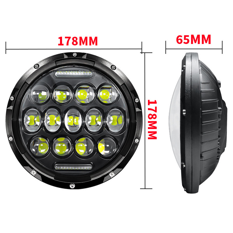 Manufacturers direct sales general seven inch led headlights motorcycle headlights off-road vehicle general accessories near and far light Specification drawing