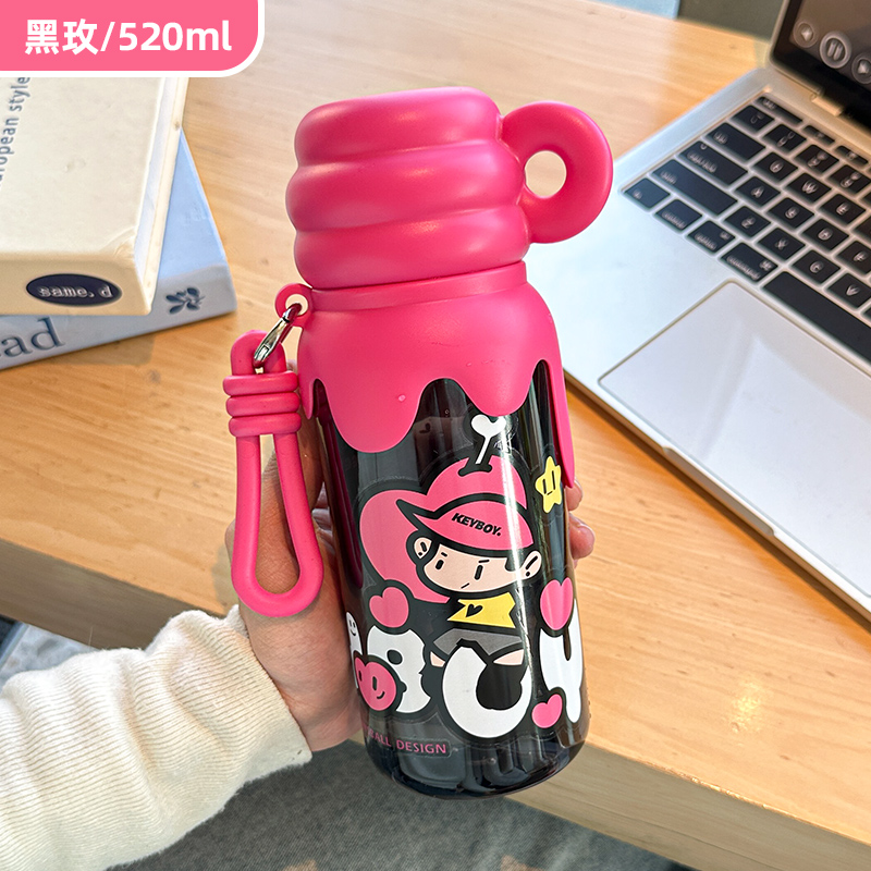 水杯/塑料/水杯儿童斜跨可爱/水瓶/儿童水杯产品图