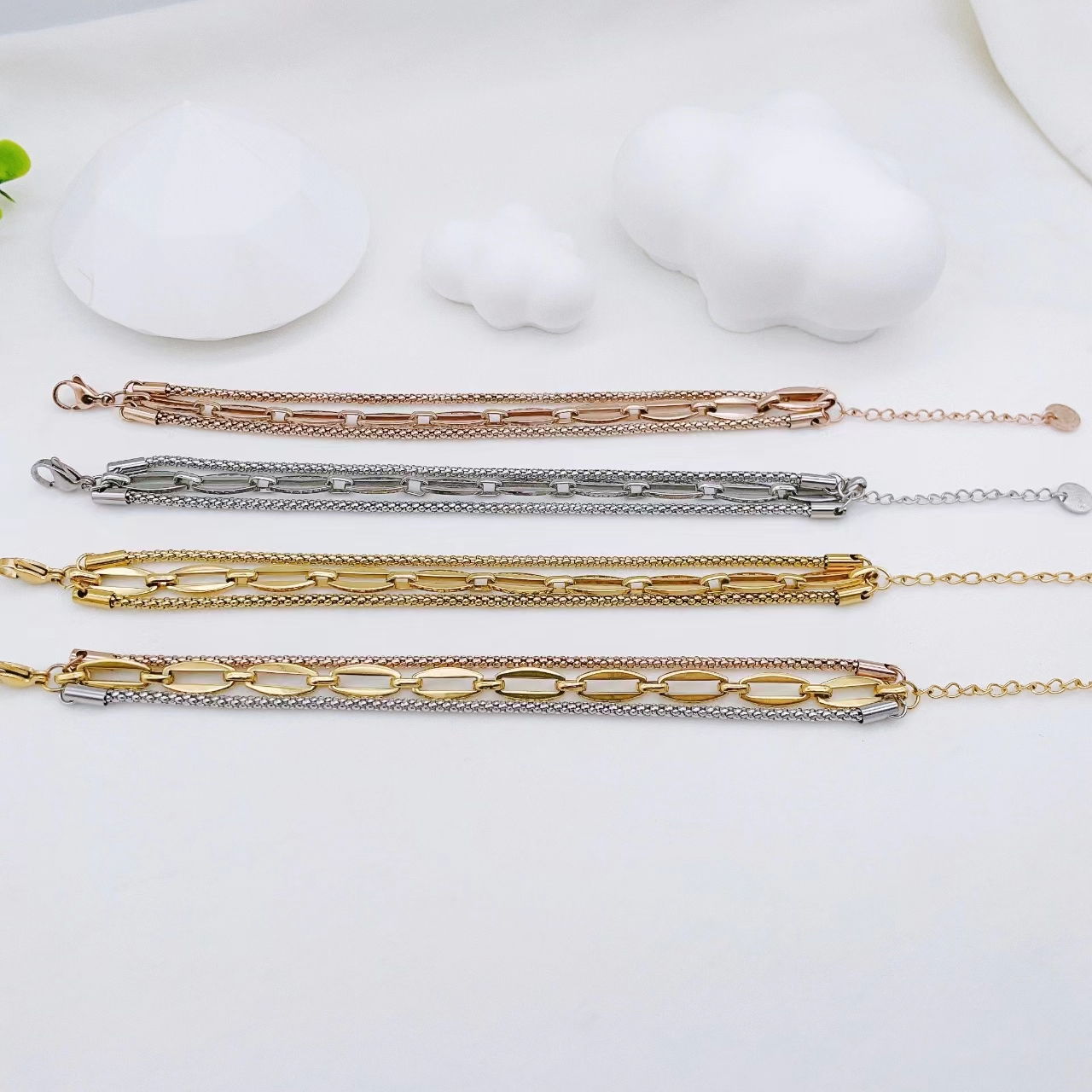 女手链镶施华洛世奇锆石满钻闪耀玫瑰金水晶手饰手链