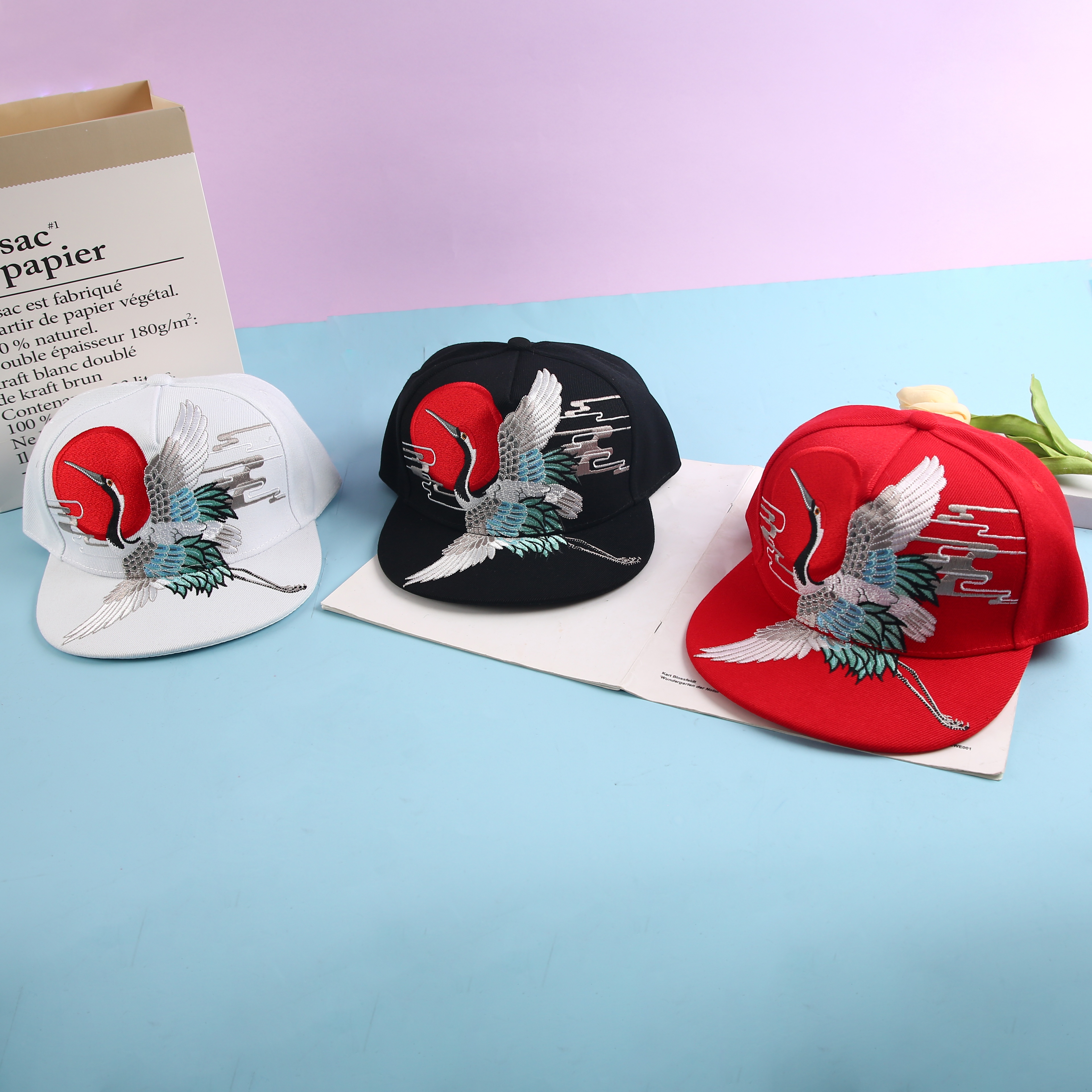 National trend crane sun hats, baseball caps, sun protection caps, and baseball caps are fashionable and trendy summer outdoor UV protection hats full figure