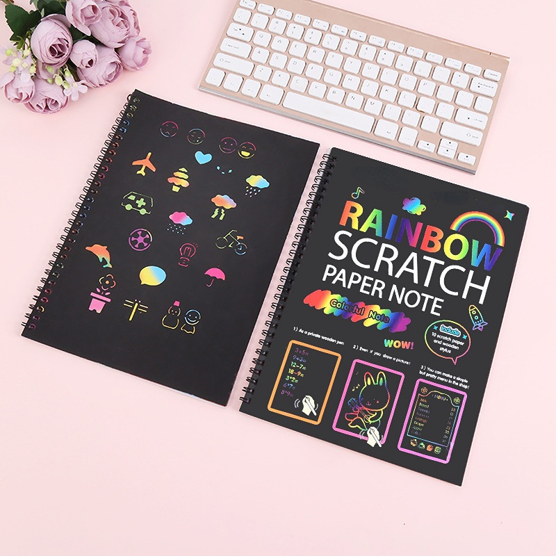 DIY scratch books for foreign trade factories, animal-shaped, colorful scratch paper, children's drawing, wholesale scratch books Item Picture