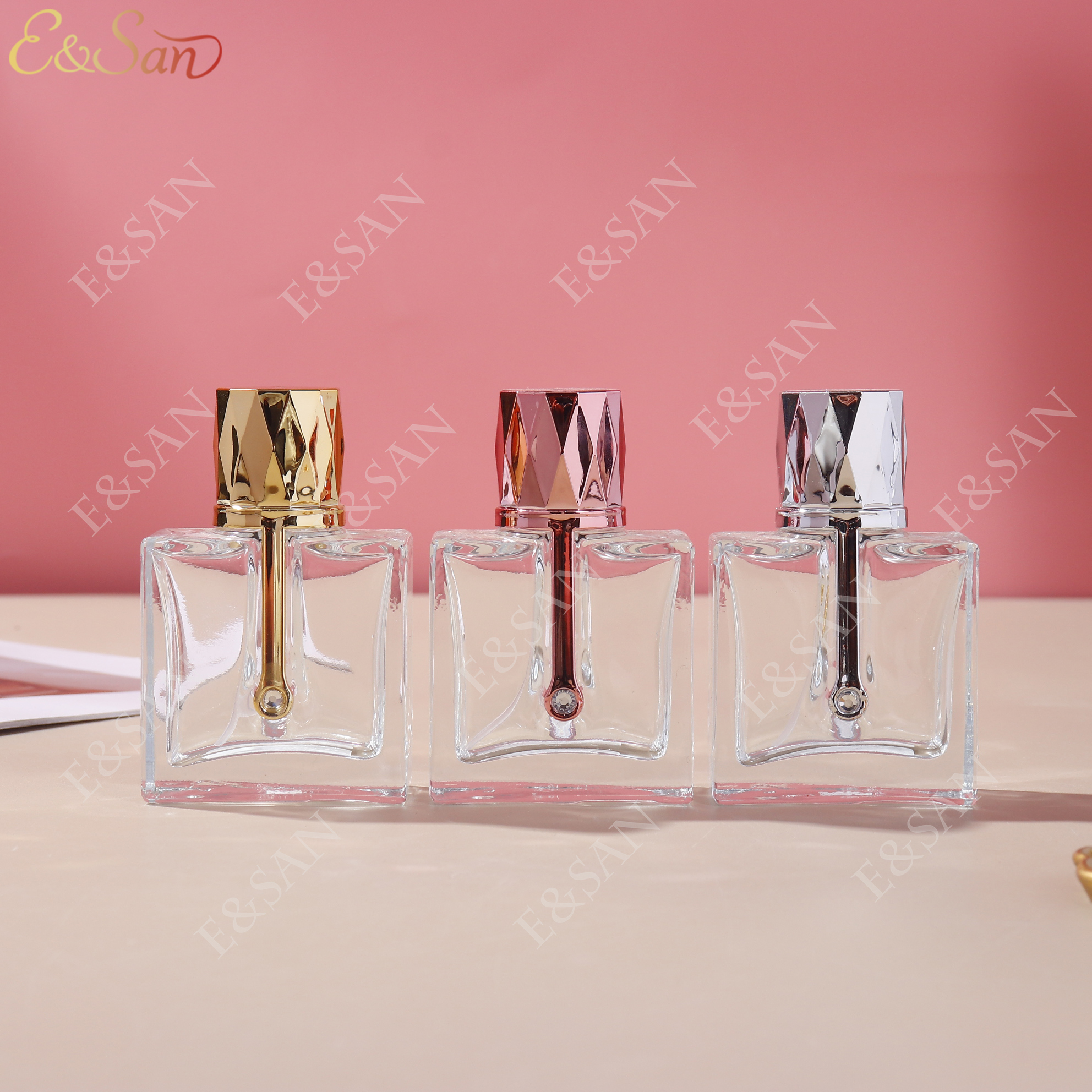 PT1308-30ml  彩色/透明香水瓶订制，玻璃瓶香水盖玻璃瓶香水盖带塞玻璃瓶玻璃杯杯子diy塑料许愿空瓶