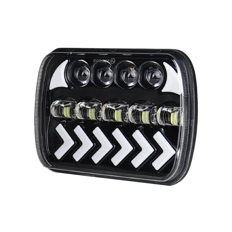 7-inch square headlight off-road vehicle motorcycle headlight logo indicator light left and right arrow LED motorcycle headlight Item Picture