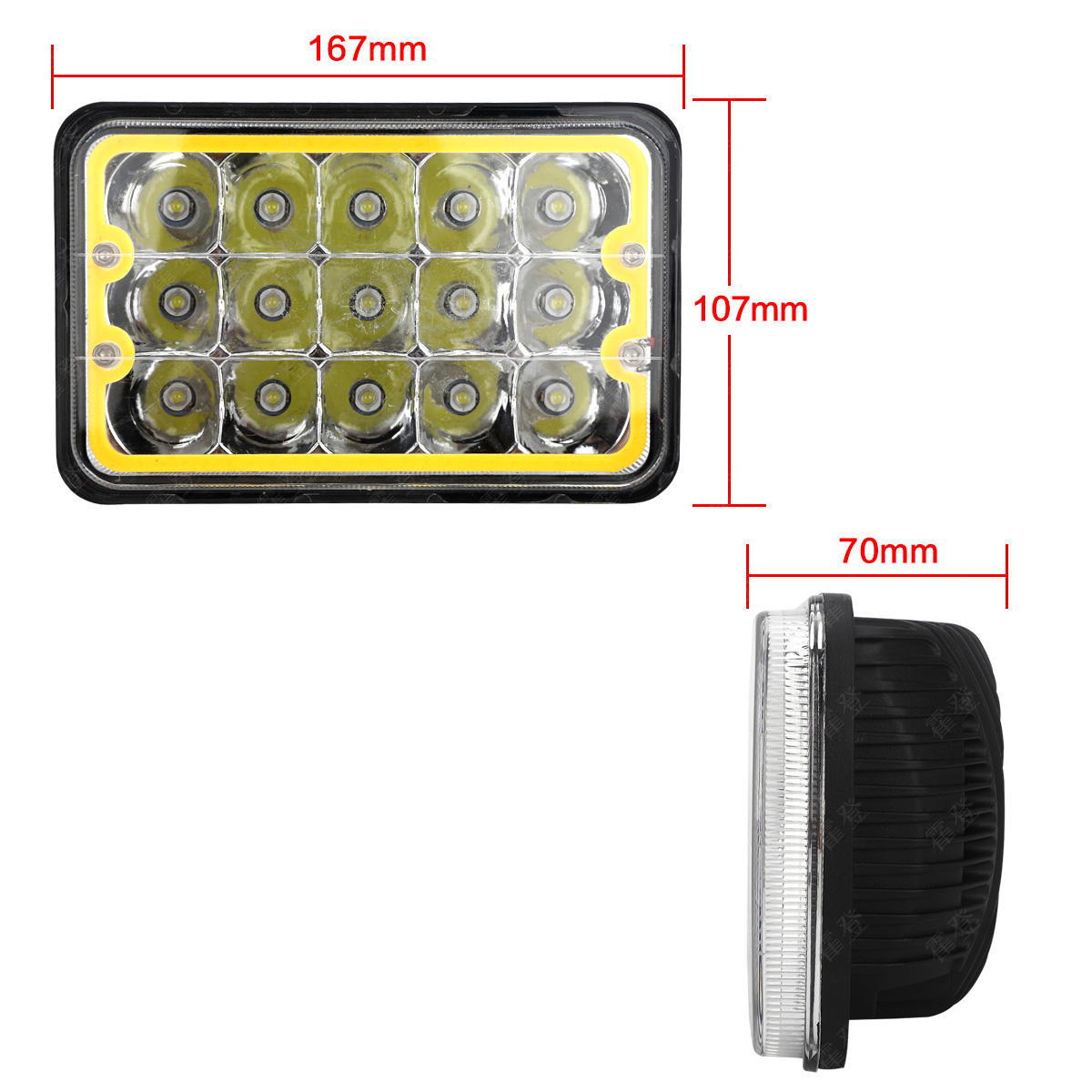 General dirt bike General LED headlights 5 "working light lens square headlights details Picture