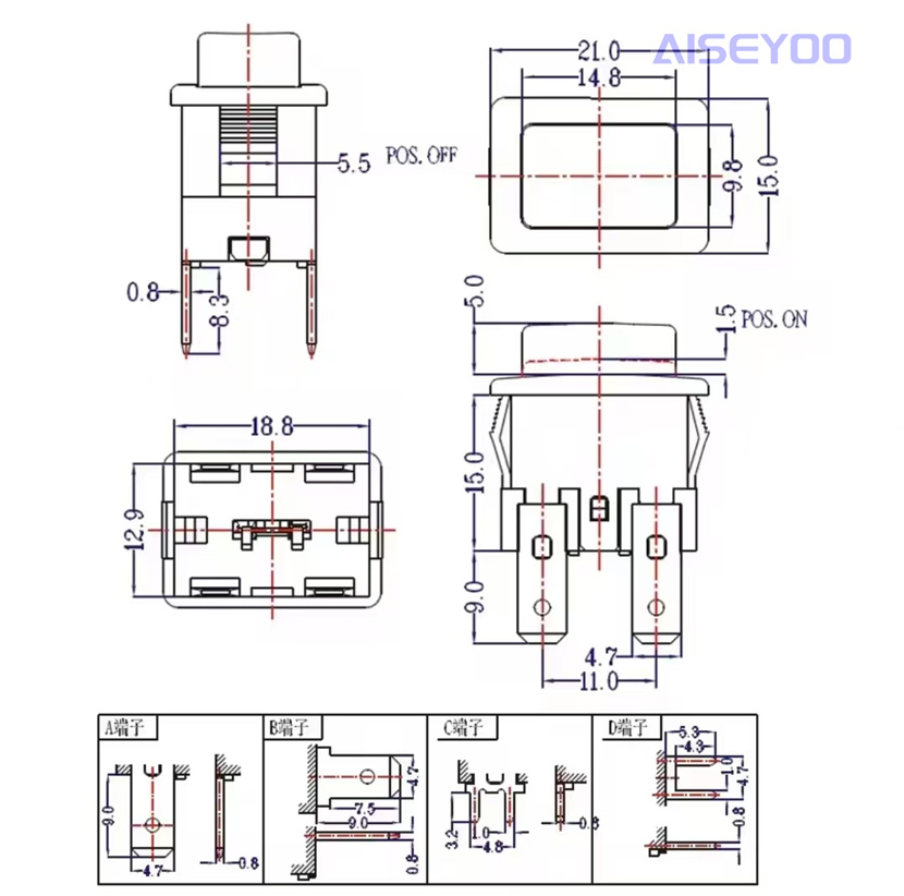 按钮开关实物图