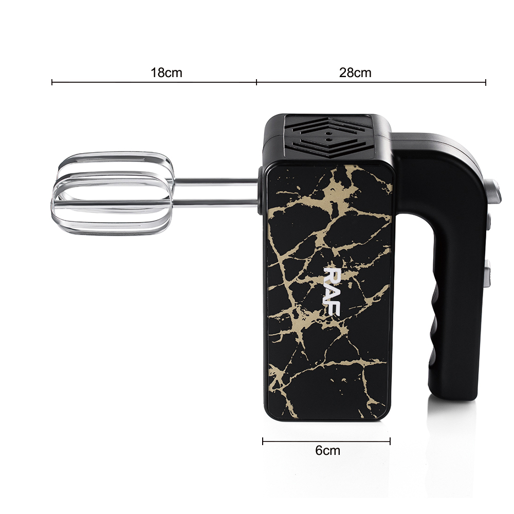 RAF European regulation cross-border electric beater 5 speed 650w easy to clean baking beater cream mixer Specification drawing