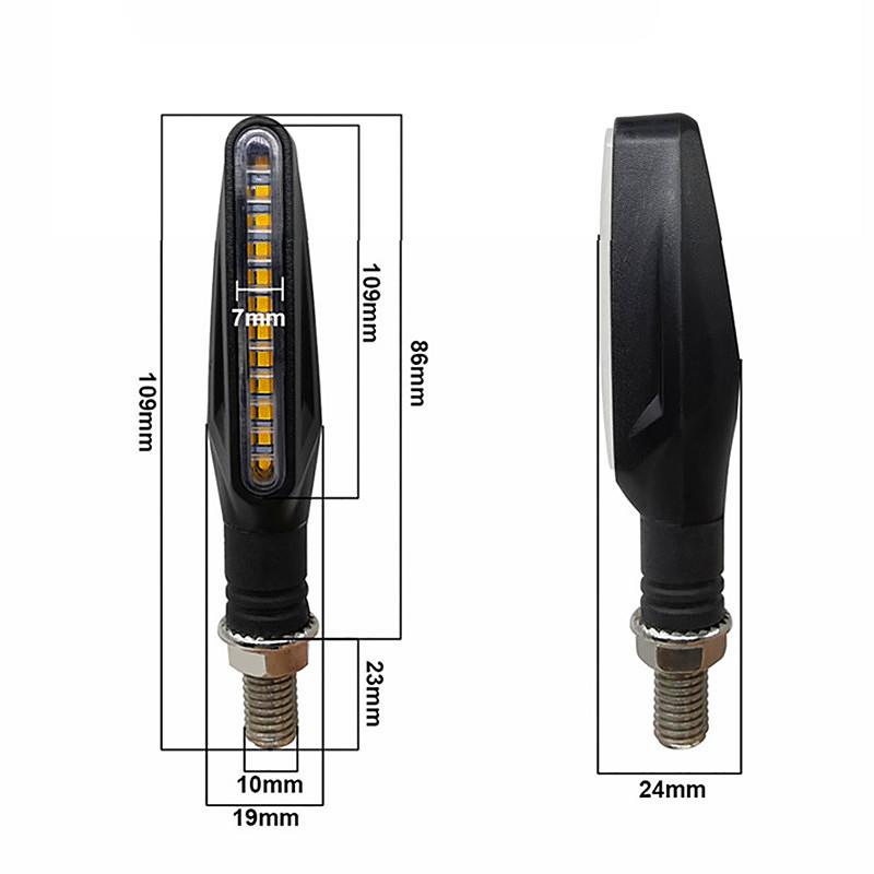 Motorcycle general turn signal led super bright yellow water scooter 12V horizon turn direction light general Specification drawing