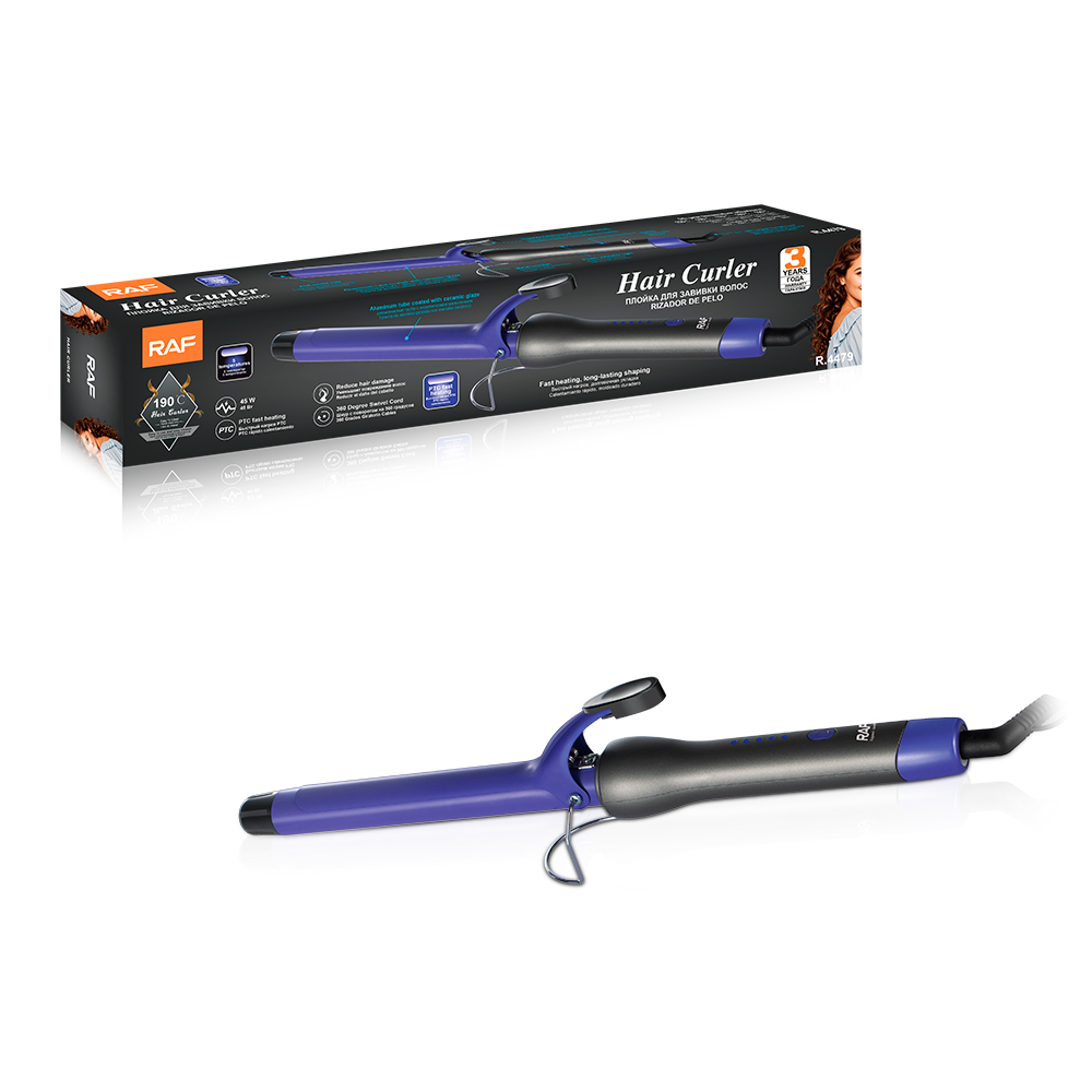 RAF new curling iron straightener ceramic splint 360° rotary wet and dry straight roll dual purpose large roll inside buckle bangs details Picture