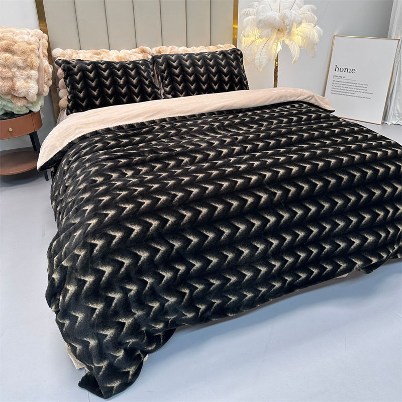 Swallotail butterfly Four-piece set, flannel rabbit fur four-piece set, clearance sale, source factory, cross-border trade exclusive supply details Picture