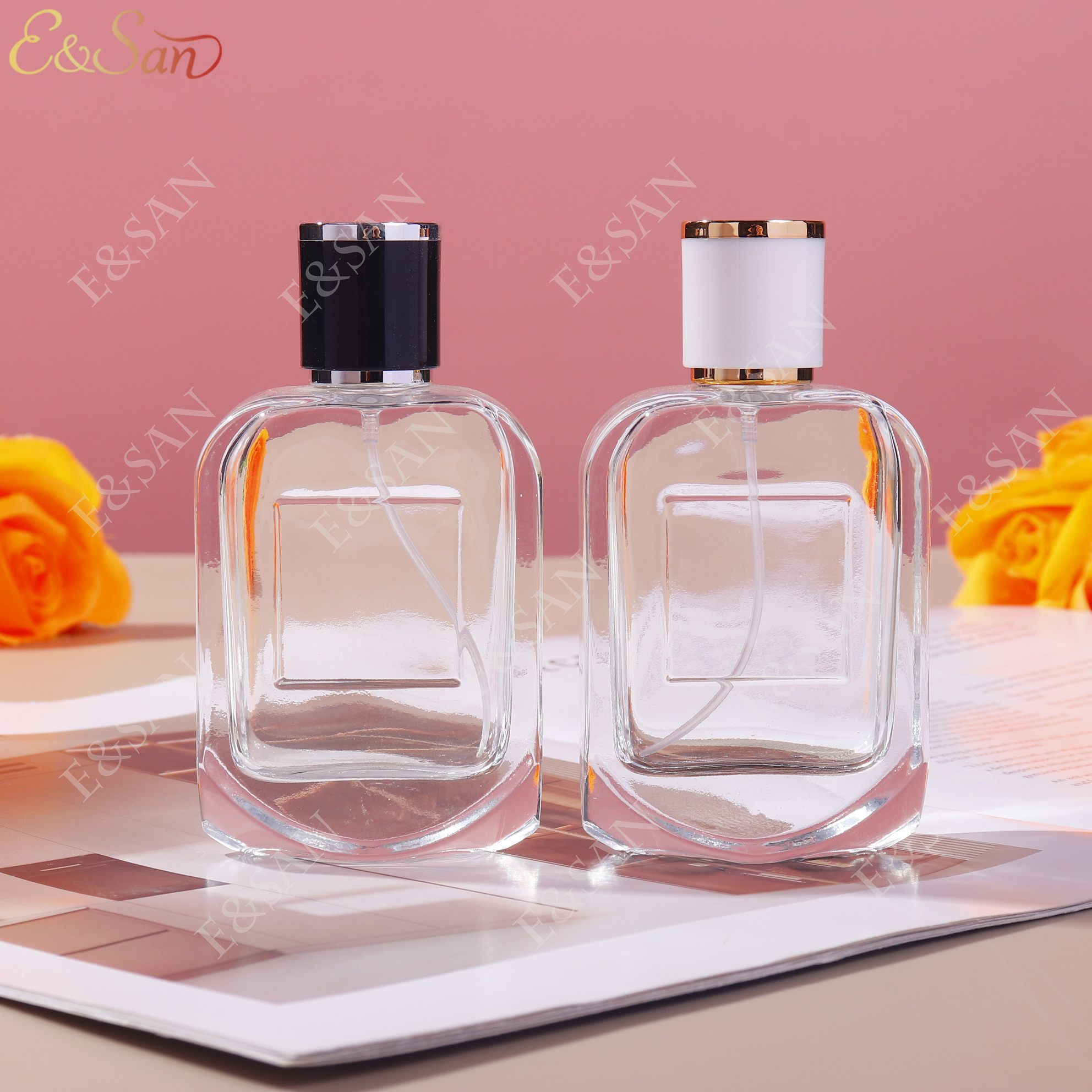 PT1564T-50ML 彩色/透明香水瓶订制，玻璃瓶香水盖玻璃瓶香水盖带塞玻璃瓶玻璃杯杯子diy塑料许愿空瓶