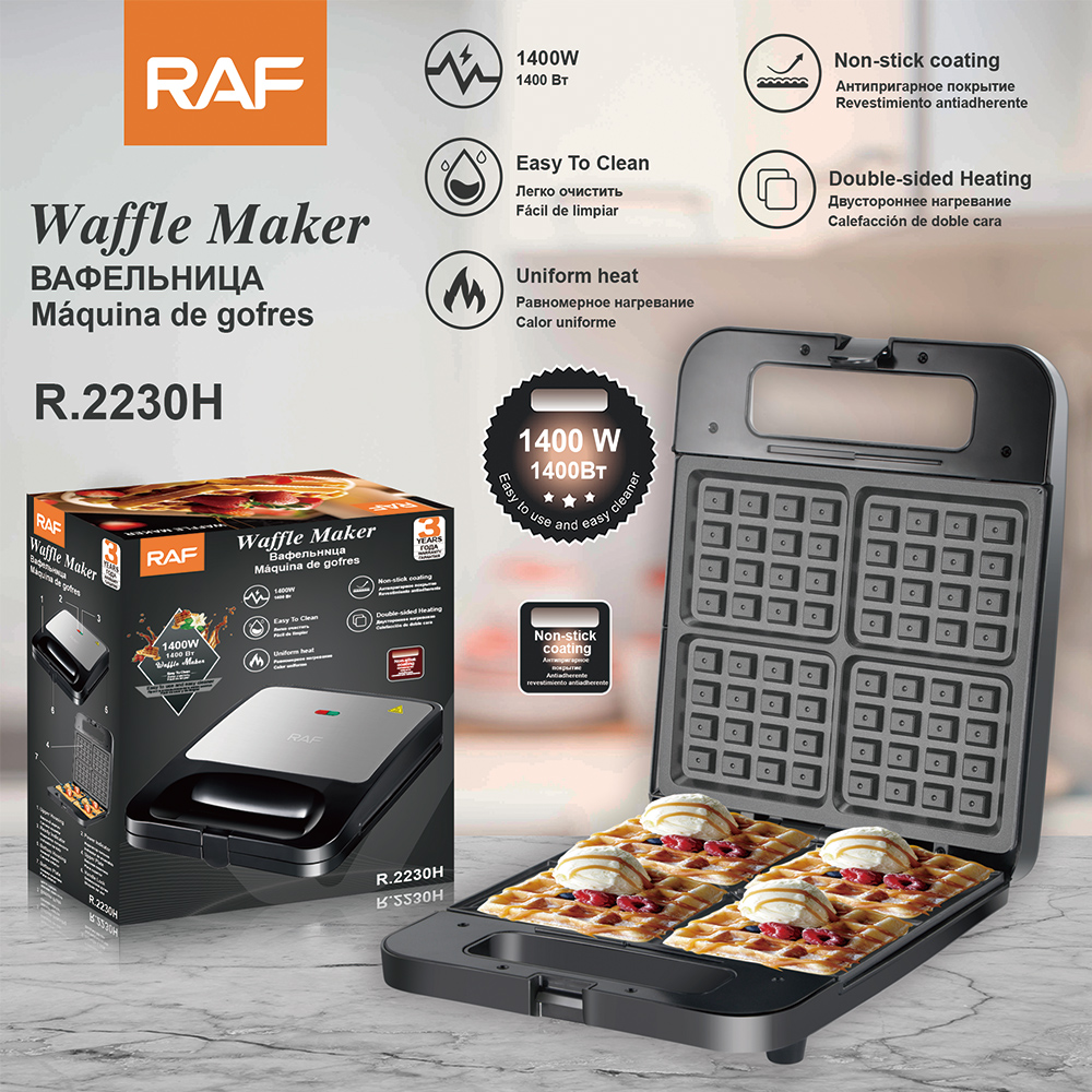 RAF European standard cross-border home breakfast machine, convenient waffle machine, fully automatic double-sided heating electric griddle pic 3