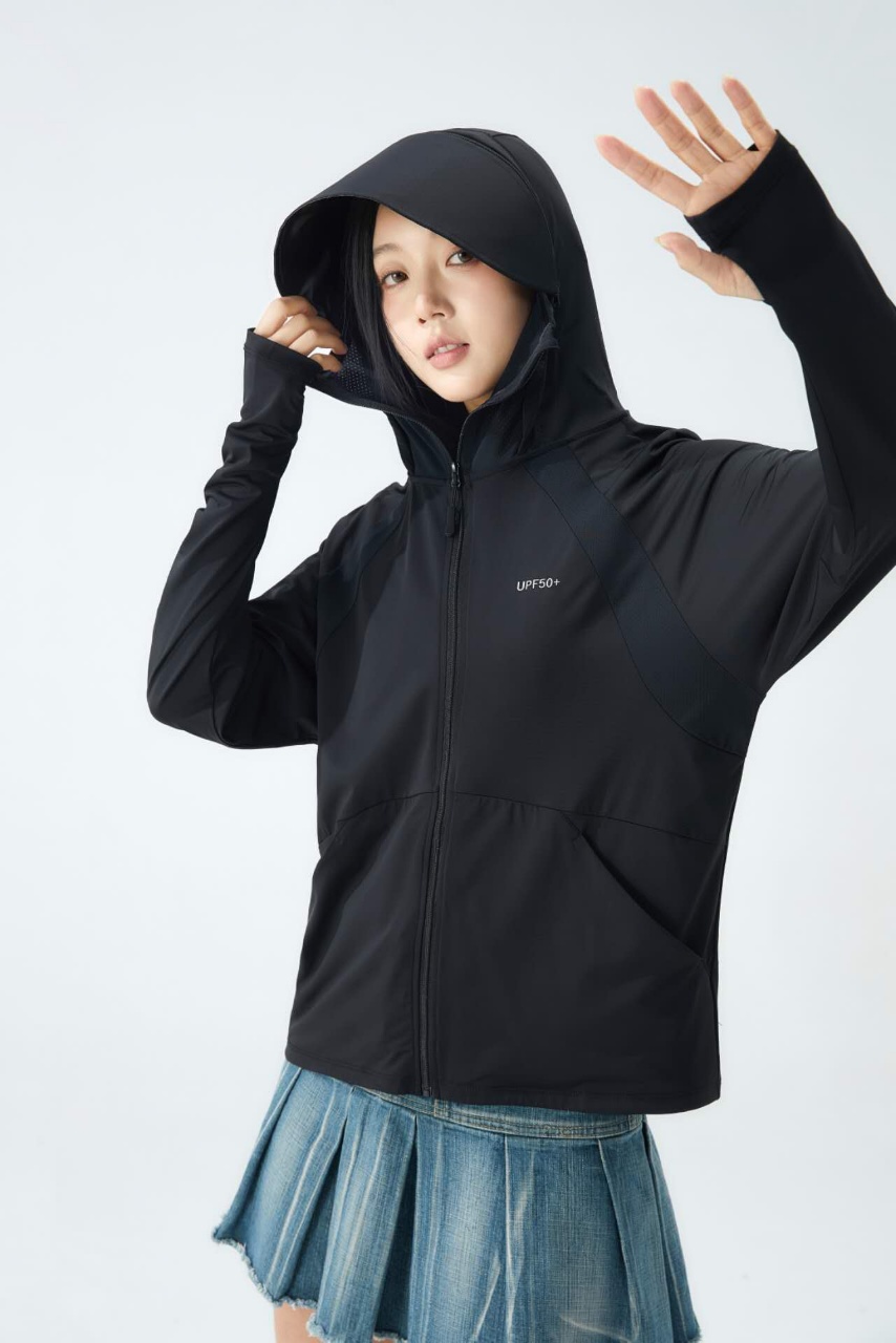 Bonizi brand men's and women's unisex sun-protective clothing, long-sleeved quick-drying clothes, black rubber cape, removable brim sun-protective clothing, light and breathable sun-protective clothing detail image 3