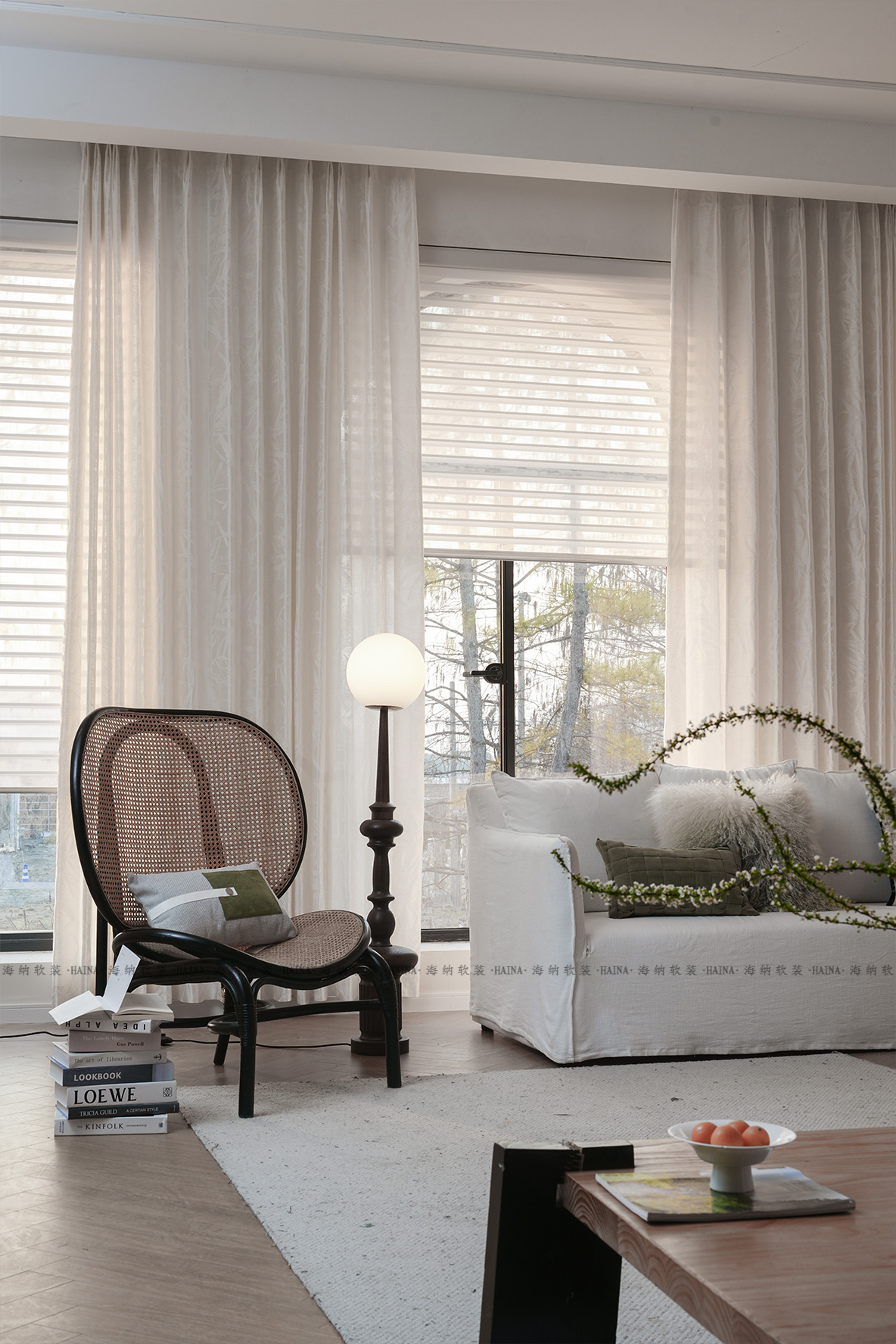 Factory direct sales of the new type of blackout curtains with the Chinese trend style of bamboo charm and clear breeze, model 04