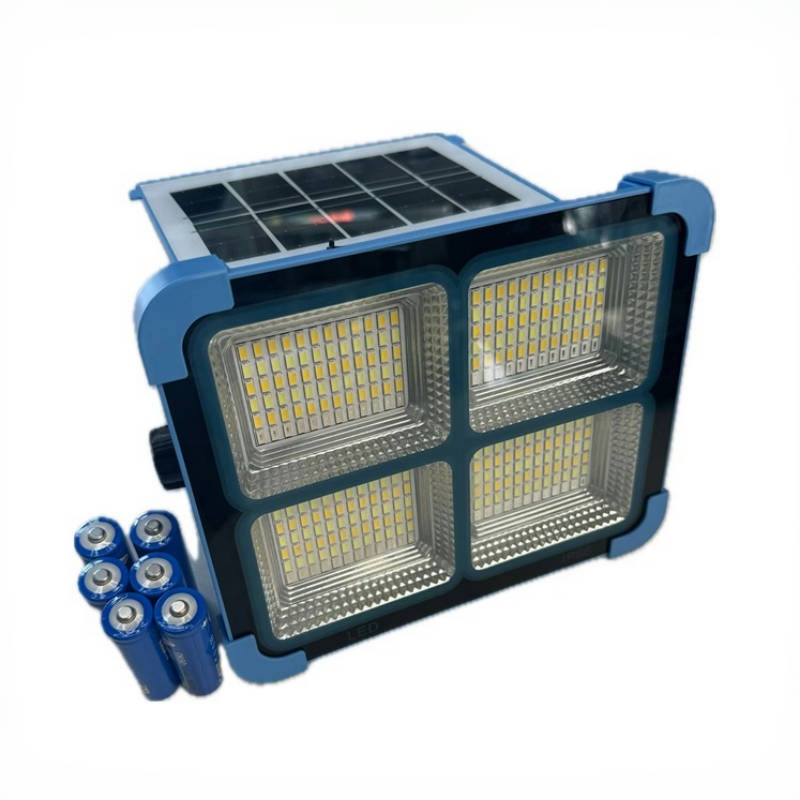 Solar emergency floodlights, portable street lamps, camping outdoor lamps, solar lamps, outdoor detachable battery solar floodlights Application Scenario