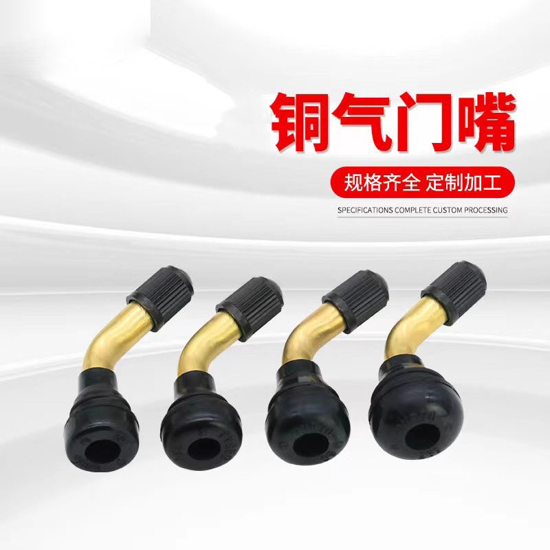Motorcycle vacuum valve electric vehicle tire copper rod valve curved nose anti-leakage electric wheel valve