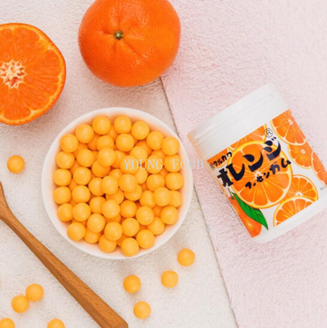 包邮！日本进口丸川橙子味口香糖130g GONGOLI口气爆香零食穿戴甲详情6