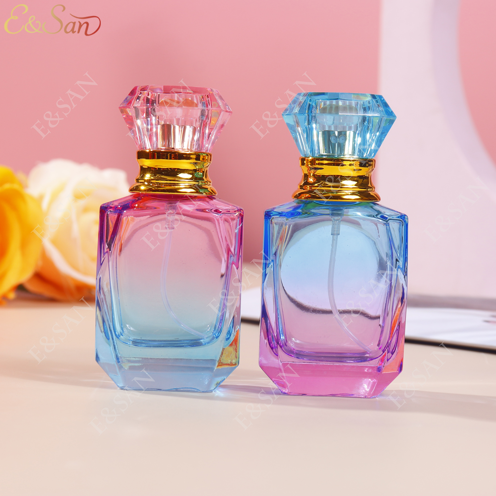 PT1548C-30ML 彩色/透明香水瓶订制，玻璃瓶香水盖玻璃瓶香水盖带塞玻璃瓶玻璃杯杯子diy塑料许愿空瓶