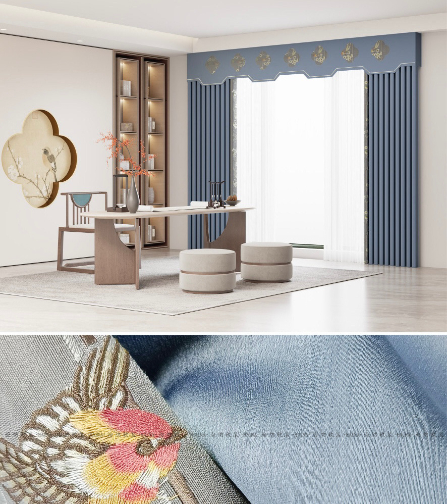 Direct sales of the new type of blackout curtains with the national trend style of Lingque Mingxiao, Model 02