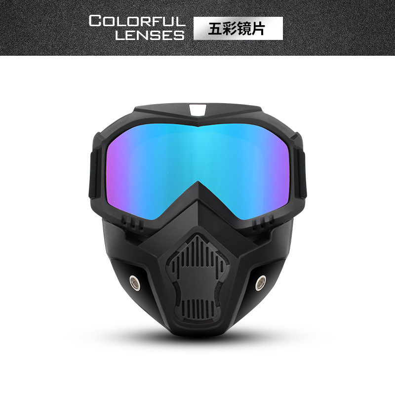 Motorcycle helmet Riding glasses Windblown sand UV full face protective mask goggles Off-road sports mask Specification drawing