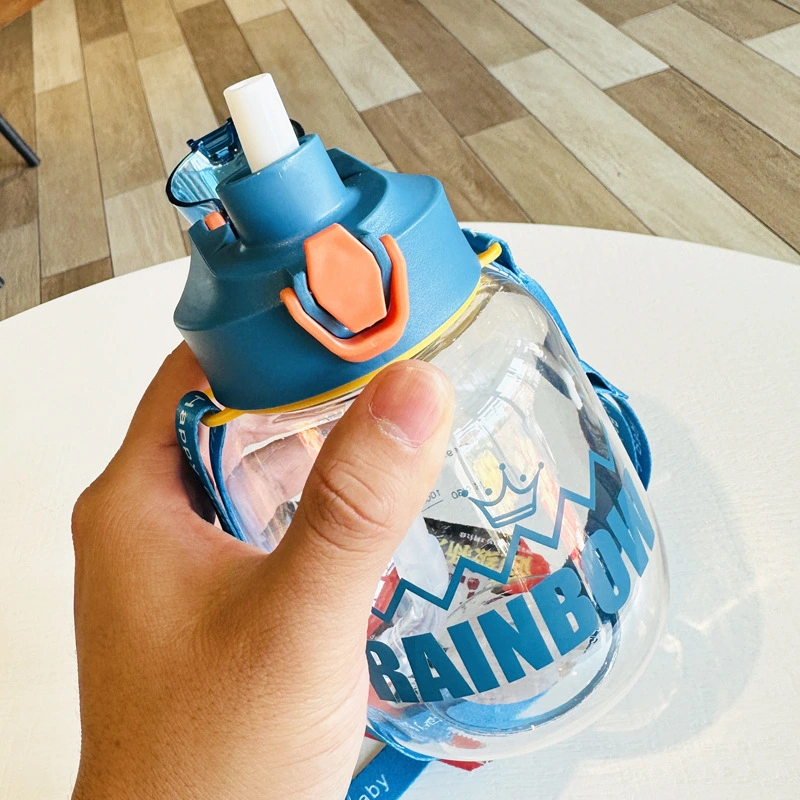 X152-XBD-6020 Children's water cup, cute for kindergarten boys, plastic straw, anti-drop, special for girls to go to school, small belly cup detail image 4