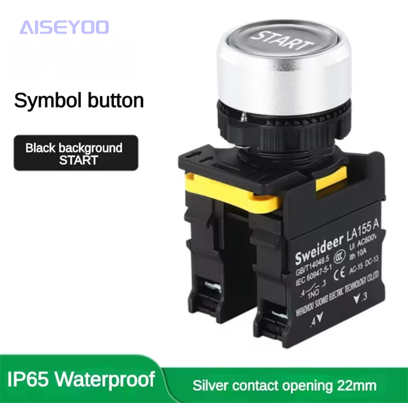 LA155-A1 waterproof high-current 10A self-resetting stop marked button switch 12V24V220 pic 5