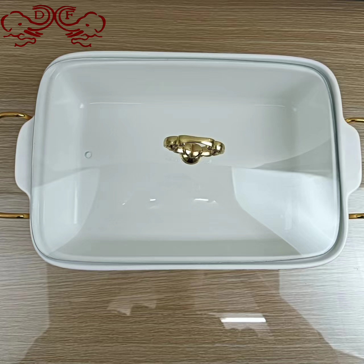 DF99003 Ceramic square heating dry soup pot, Zhuge steamed and Grilled fish plate, vegetable plate, open stove, household alcohol stove, DF TRADINGHOUSE Item Picture