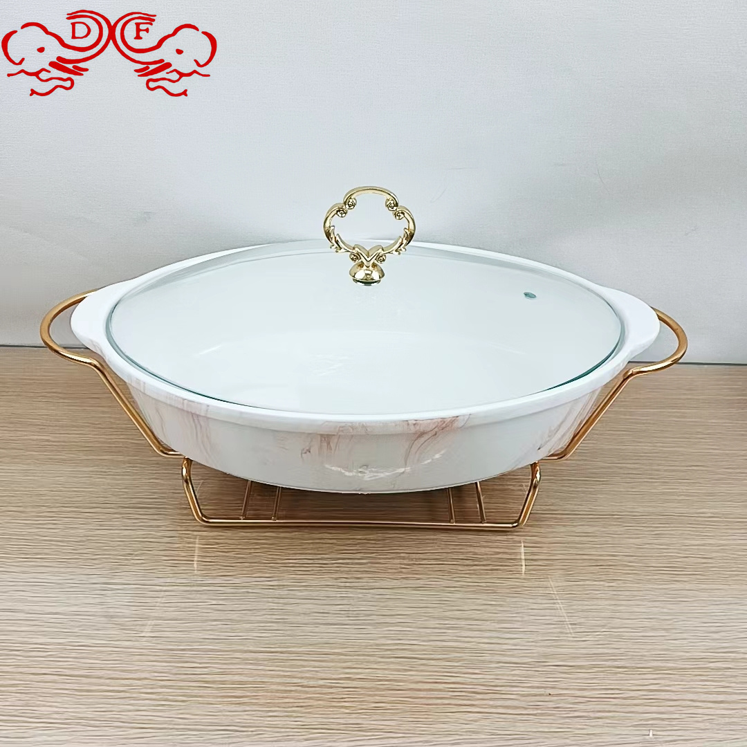 DF99003 Ceramic oval heating dry soup pot, Zhuge steamed and Grilled fish plate, vegetable plate, open stove, household alcohol stove, DF TRADINGHOUSE