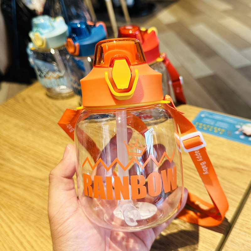 X152-XBD-6020 Children's water cup, cute for kindergarten boys, plastic straw, anti-drop, special for girls to go to school, small belly cup