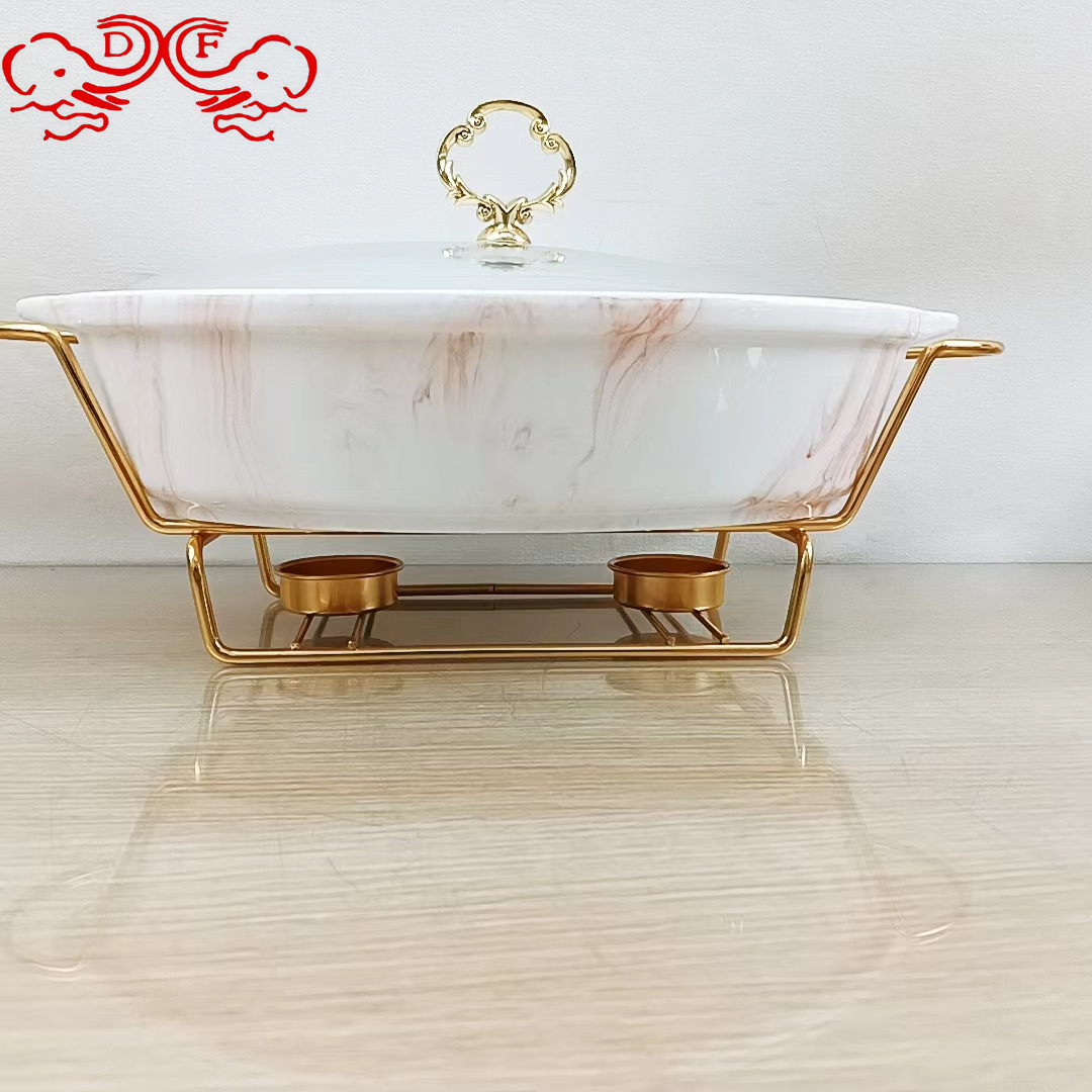 DF99003 Ceramic oval heating dry soup pot, Zhuge steamed and Grilled fish plate, vegetable plate, open stove, household alcohol stove, DF TRADINGHOUSE Item Picture