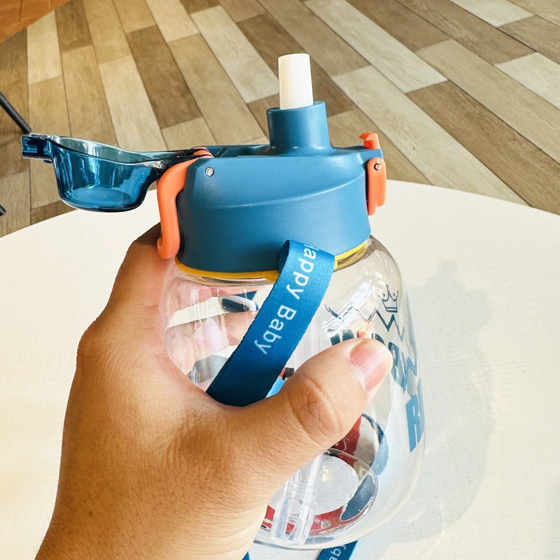 X152-XBD-6020 Children's water cup, cute for kindergarten boys, plastic straw, anti-drop, special for girls to go to school, small belly cup detail image 6
