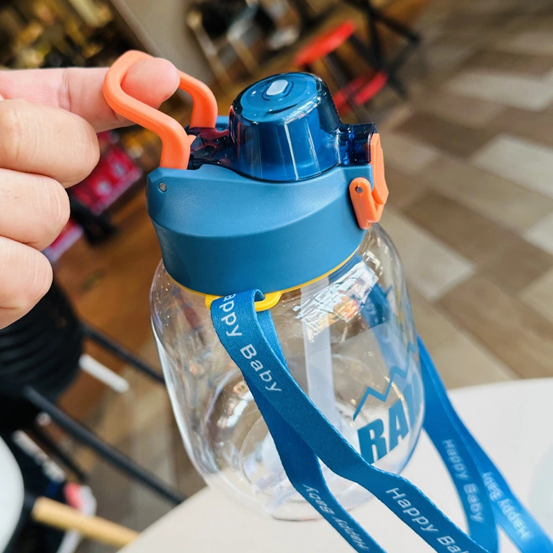 X152-XBD-6020 Children's water cup, cute for kindergarten boys, plastic straw, anti-drop, special for girls to go to school, small belly cup detail image 8