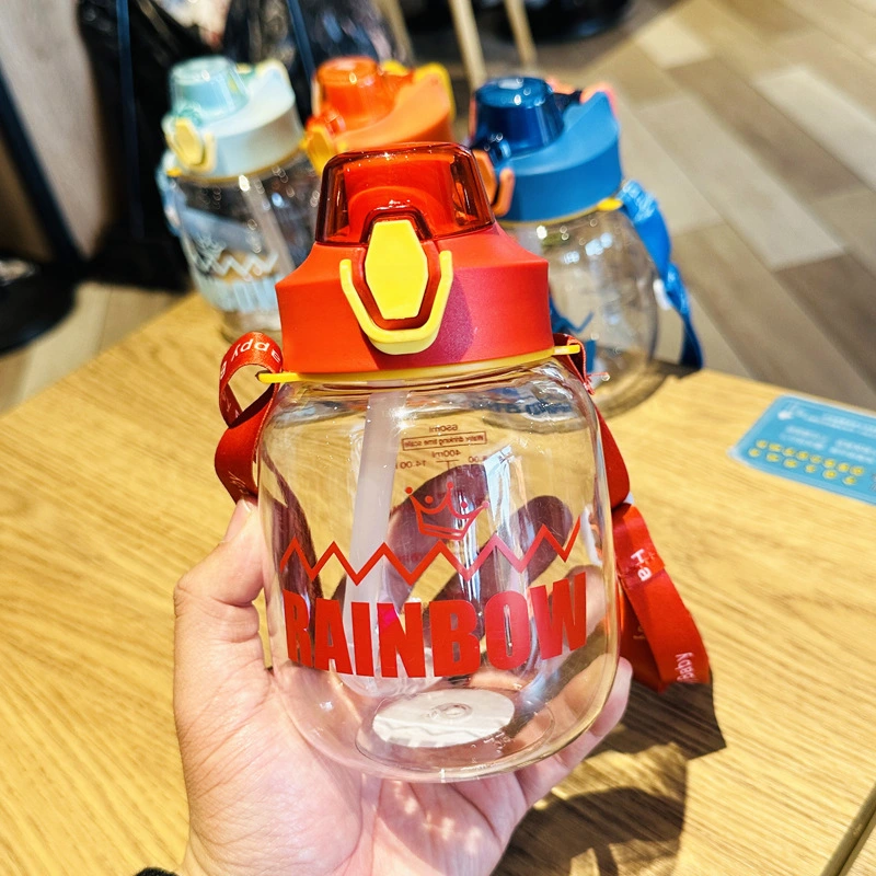 X152-XBD-6020 Children's water cup, cute for kindergarten boys, plastic straw, anti-drop, special for girls to go to school, small belly cup detail image 5