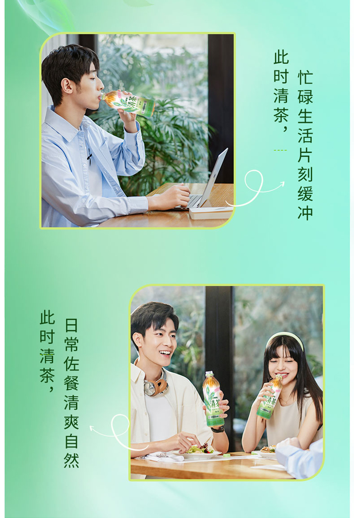 零批包邮休闲食品饮料三得利清茶绿茶饮料无蔗糖 500ml详情11