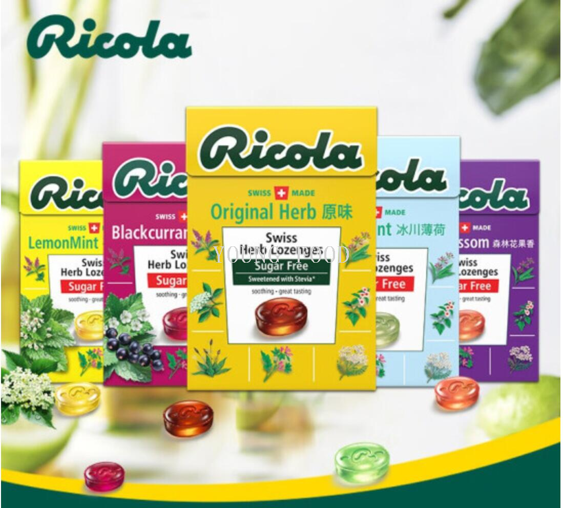 批发包邮！瑞士进口利口乐Ricola无蔗糖润喉糖硬糖糖果薄荷糖零食详情3