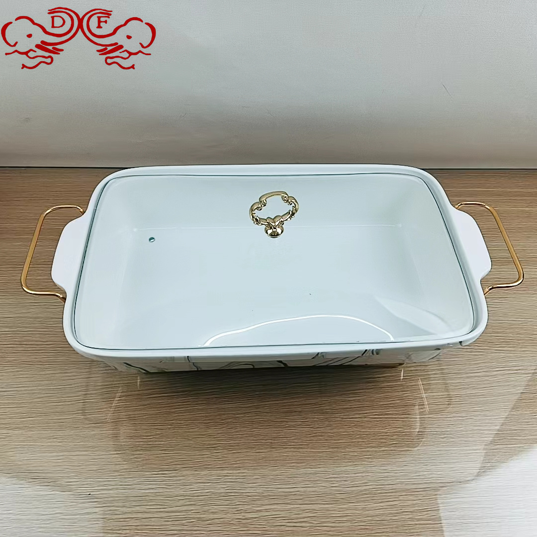 DF99003 Ceramic square heating dry soup pot, Zhuge steamed and Grilled fish plate, vegetable plate, open stove, household alcohol stove, DF TRADINGHOUSE Application Scenario