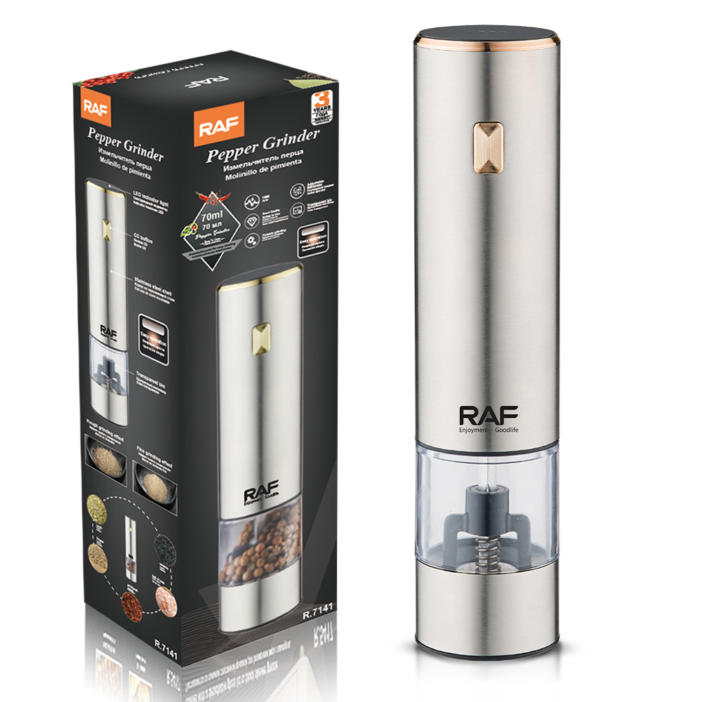 RAF wireless portable home pepper grinder, adjustable precision, transparent and visible, coarse grinding, fine grinding details Picture