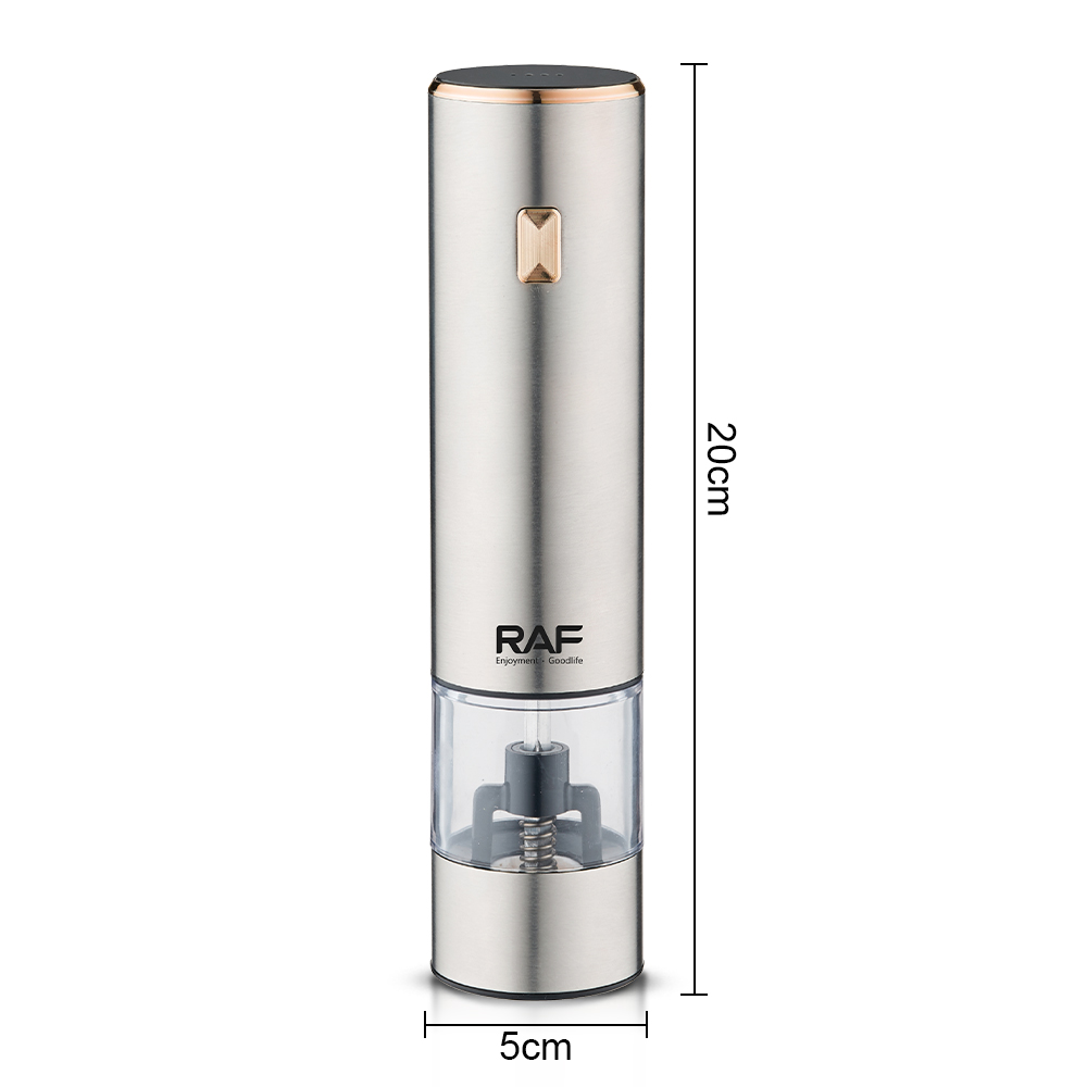 RAF wireless portable home pepper grinder, adjustable precision, transparent and visible, coarse grinding, fine grinding Specification image