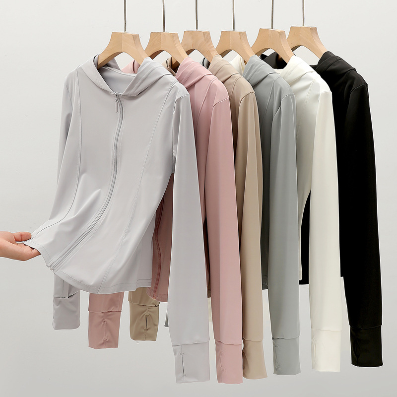 Cross-border sales of women's skinny-looking ice sunscreen clothing summer UV-proof breathable skin clothing thin sports sun-protective clothing Specification drawing