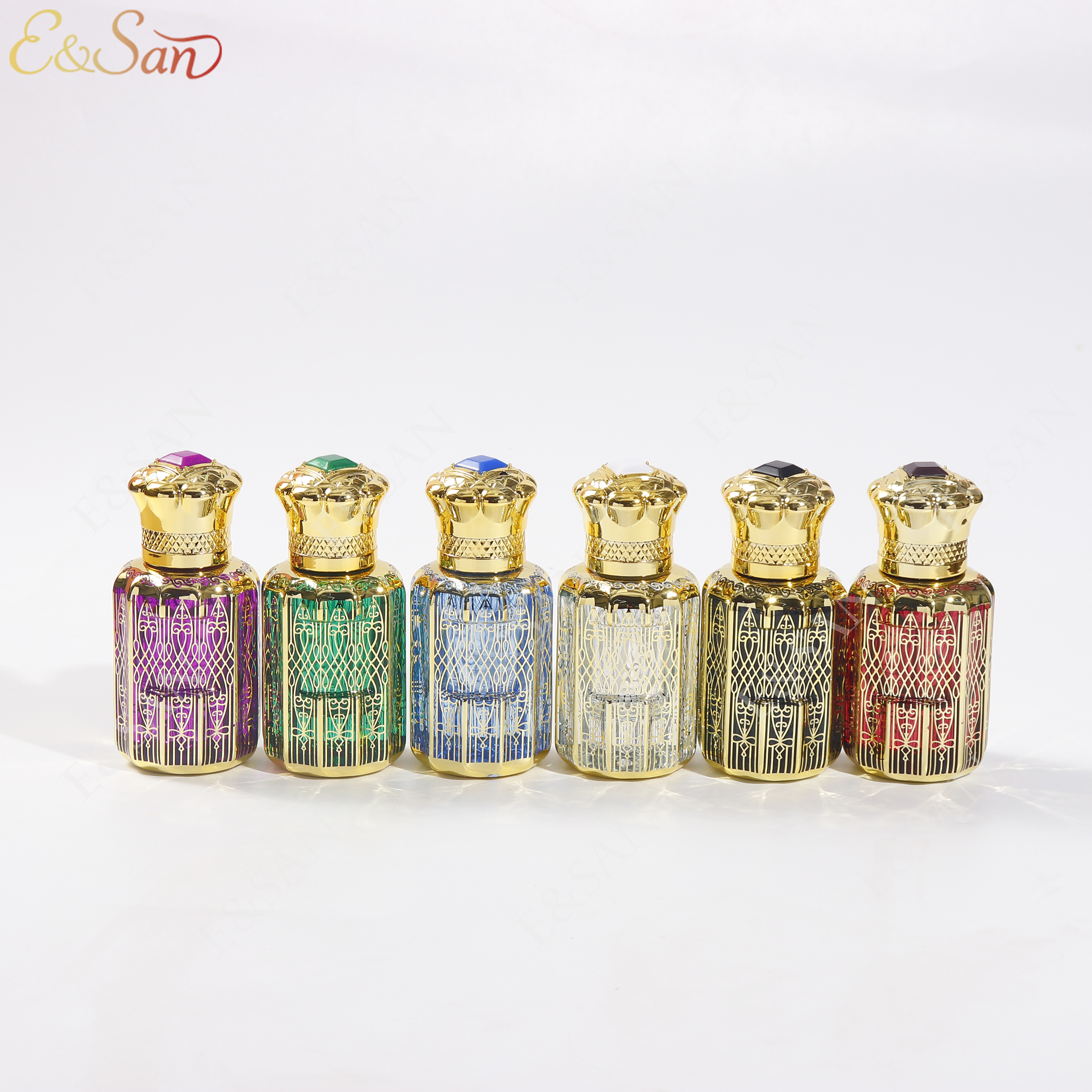 PT680CVD-30ML 彩色电镀香水瓶现货，玻璃瓶香水盖玻璃瓶香水盖带塞玻璃瓶玻璃杯杯子diy塑料许愿空瓶