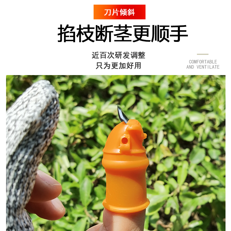 佰世园艺升级款拇指刀摘花椒摘菜神器农易摘豆角铁指甲剥蒜拇指刀产品图